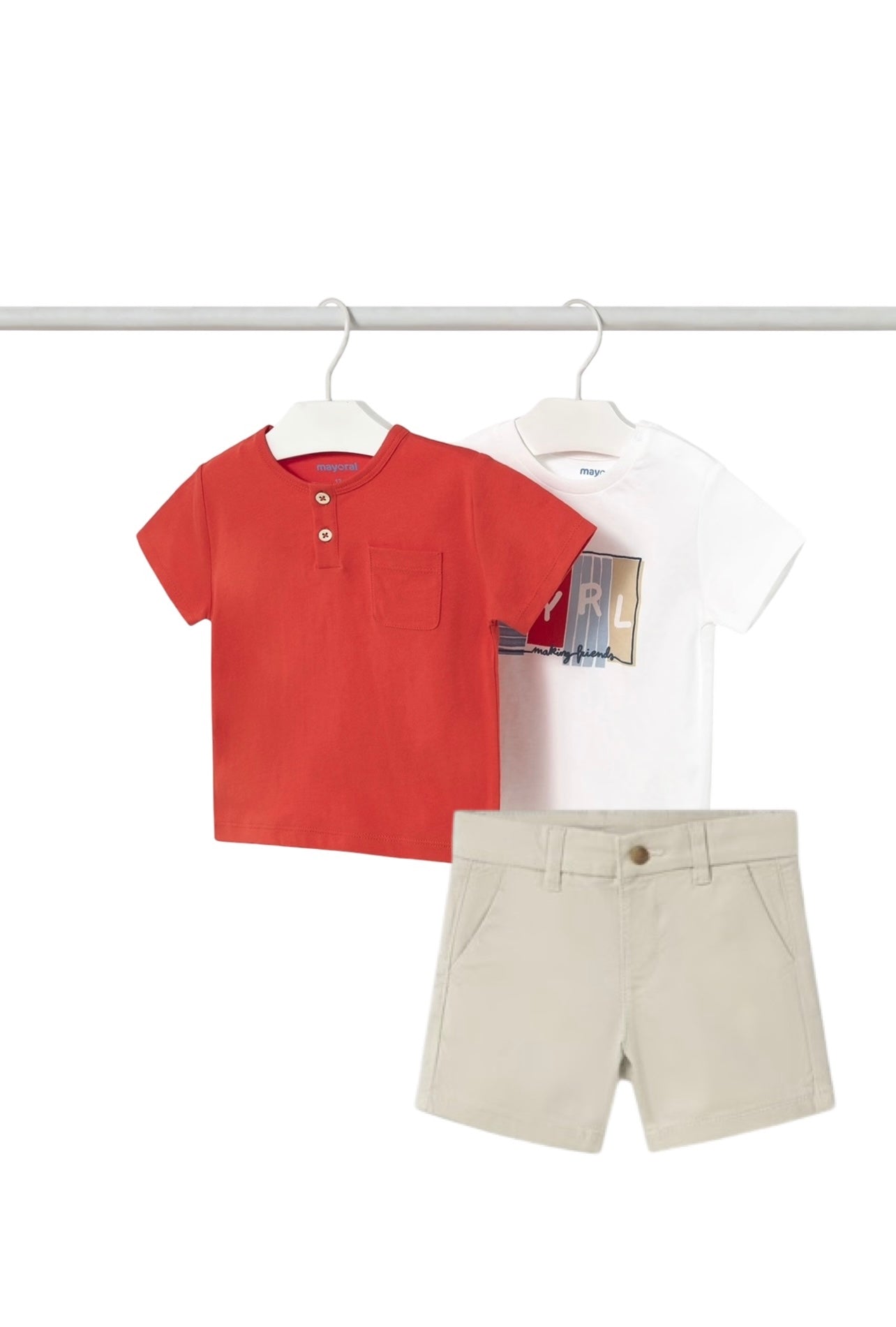 Mayoral shorts set with 2 Tshirt