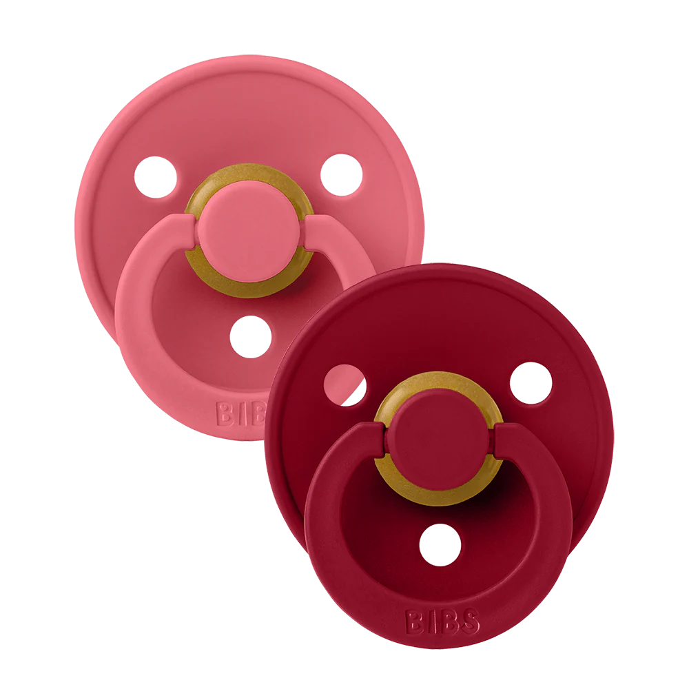 Bibs size 2 round coral / ruby