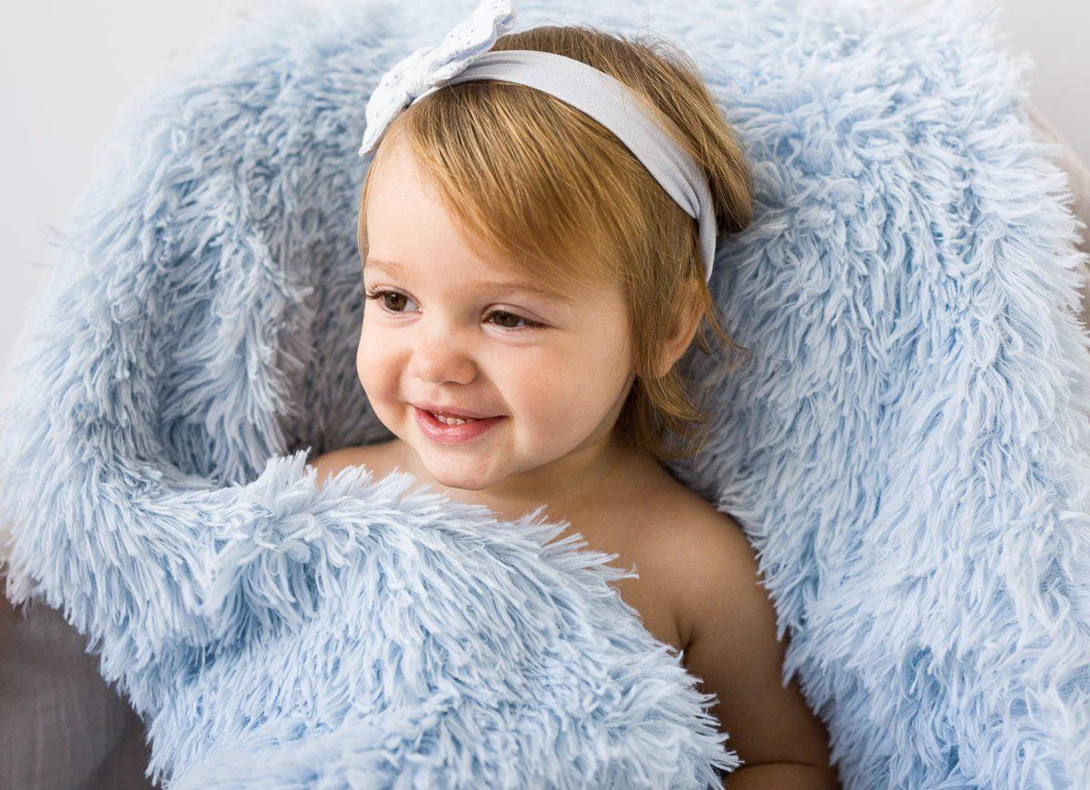 Fluffy Baby Blanket - Powder Blue - Koochicoo™️