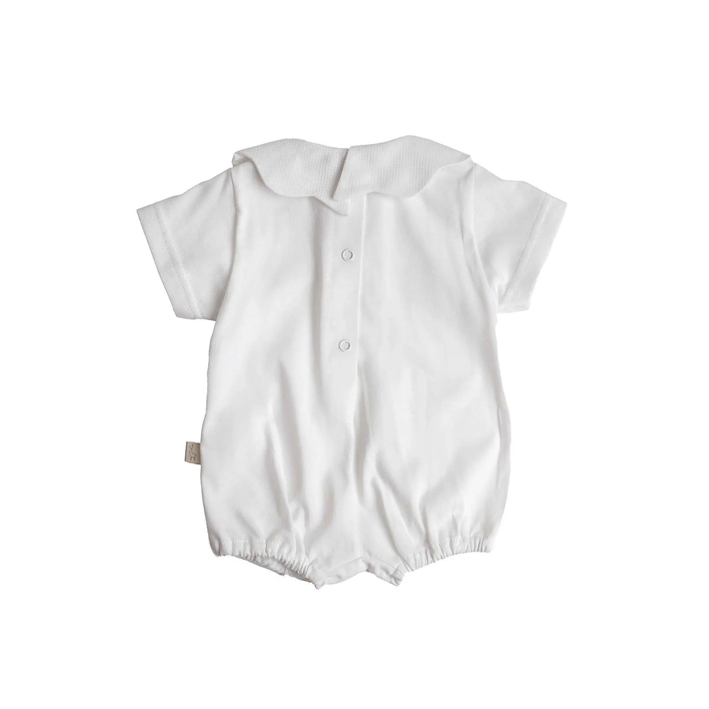 BABY GI COTTON ROMPER W/ PIQUE COLLAR