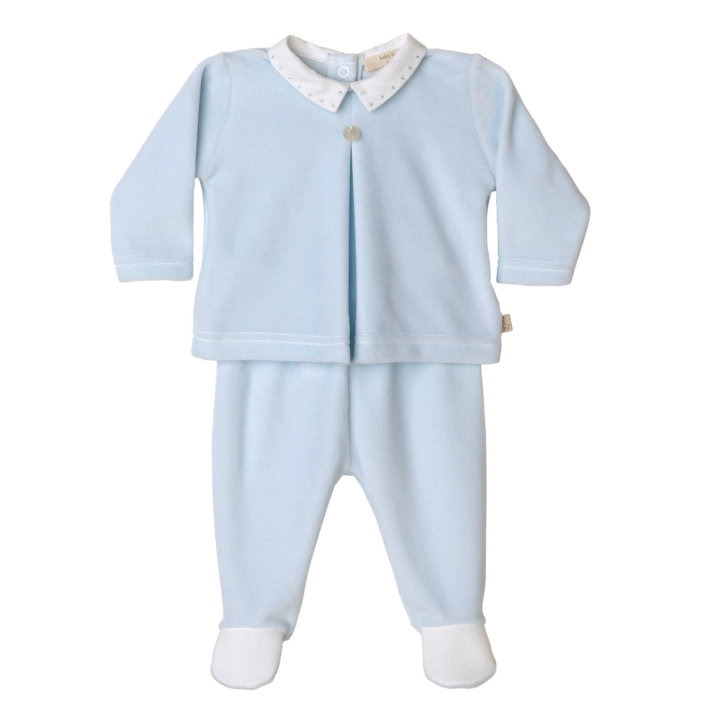 BABY GI BLUE VELOUR TWO PIECE SET