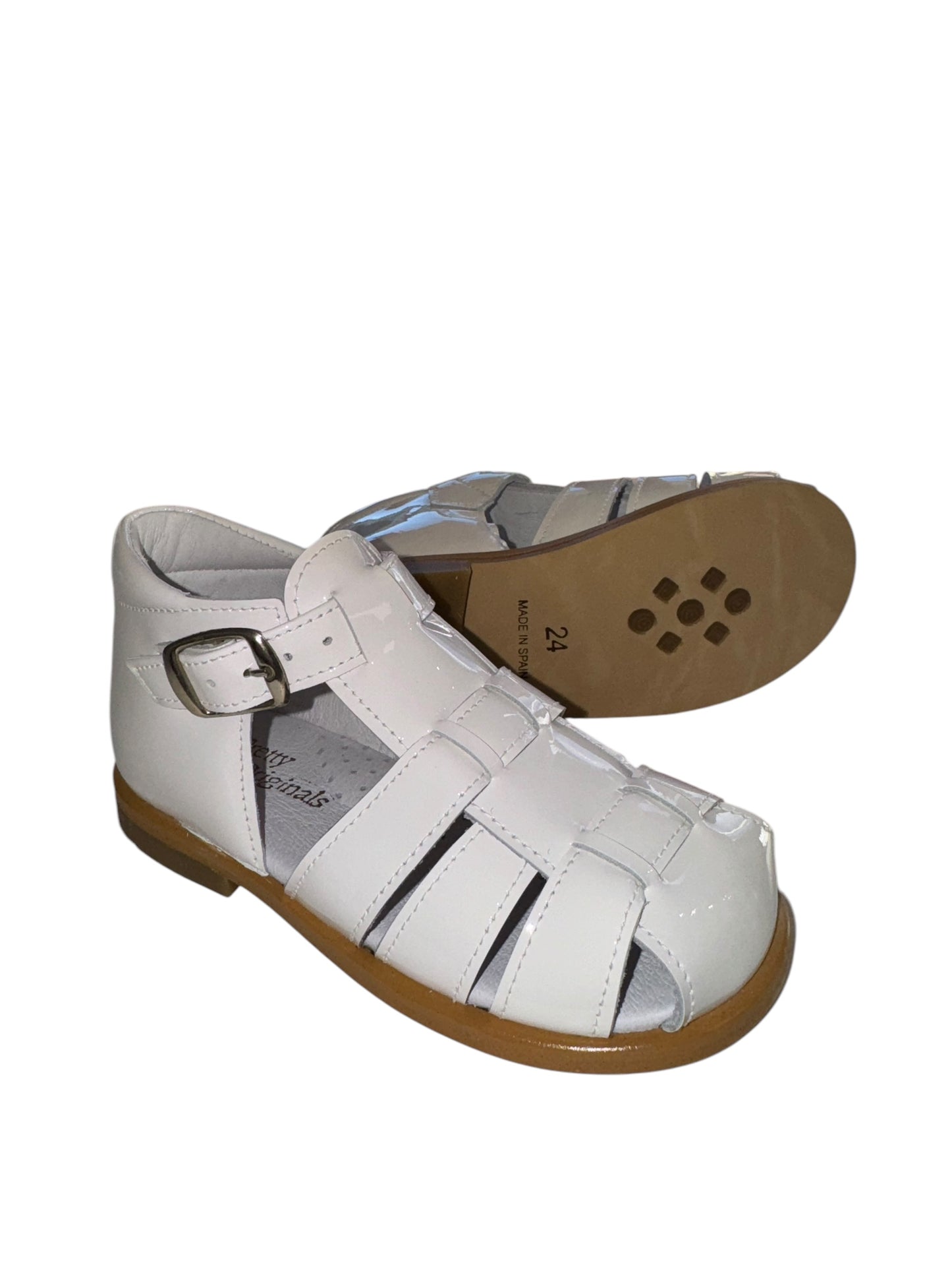 Pretty originals patent white sandle