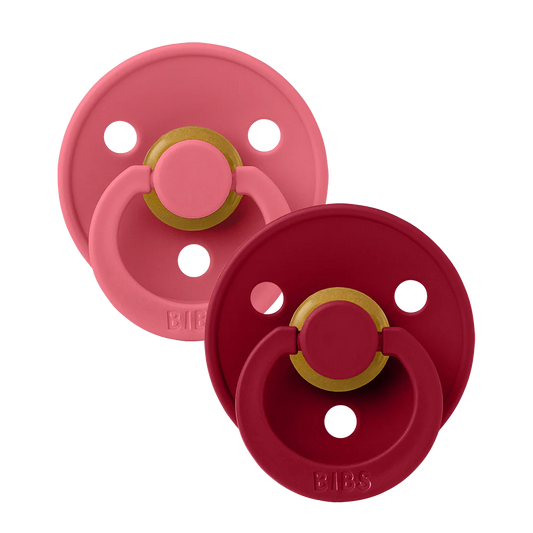 Bibs size 1 round coral/ruby