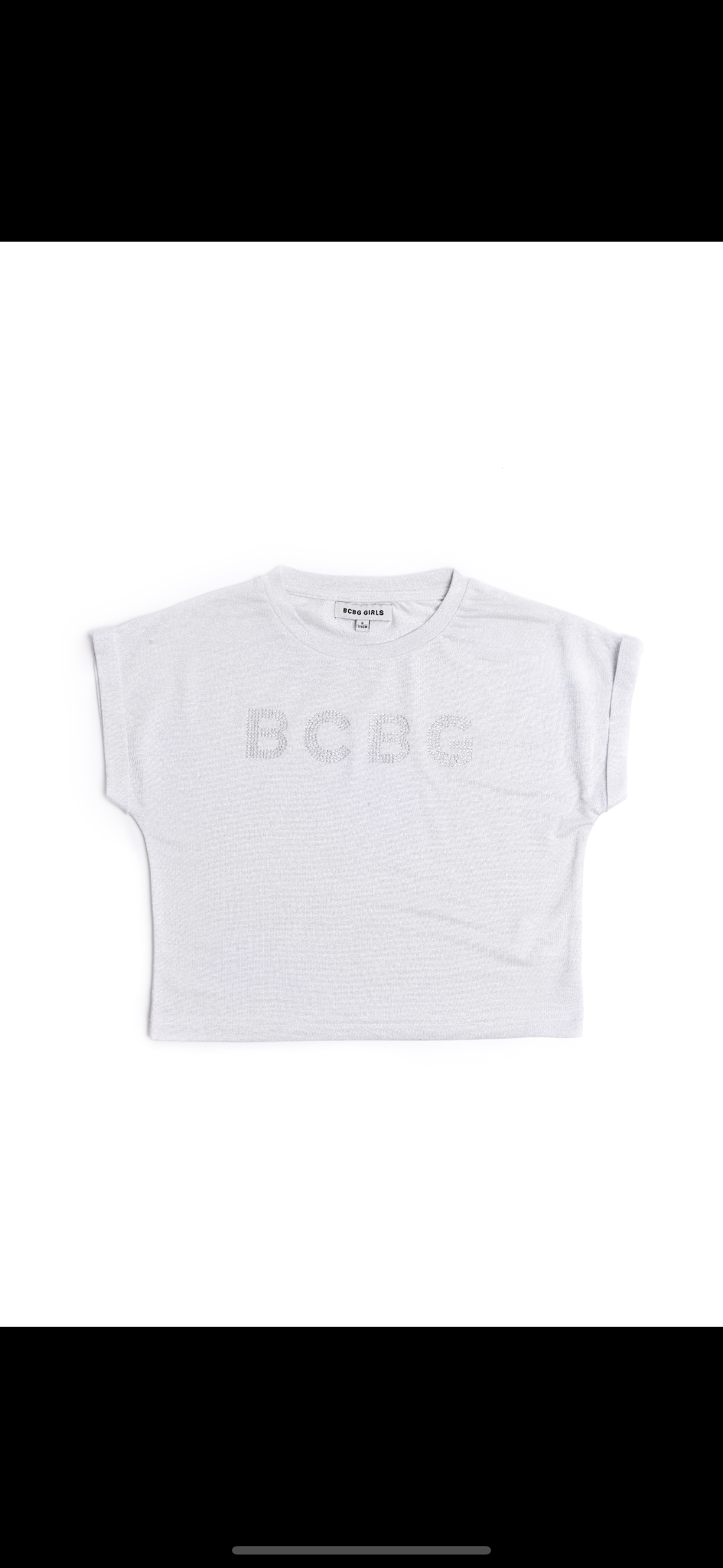 BCBG SILVER GLITER TEE SHIRT