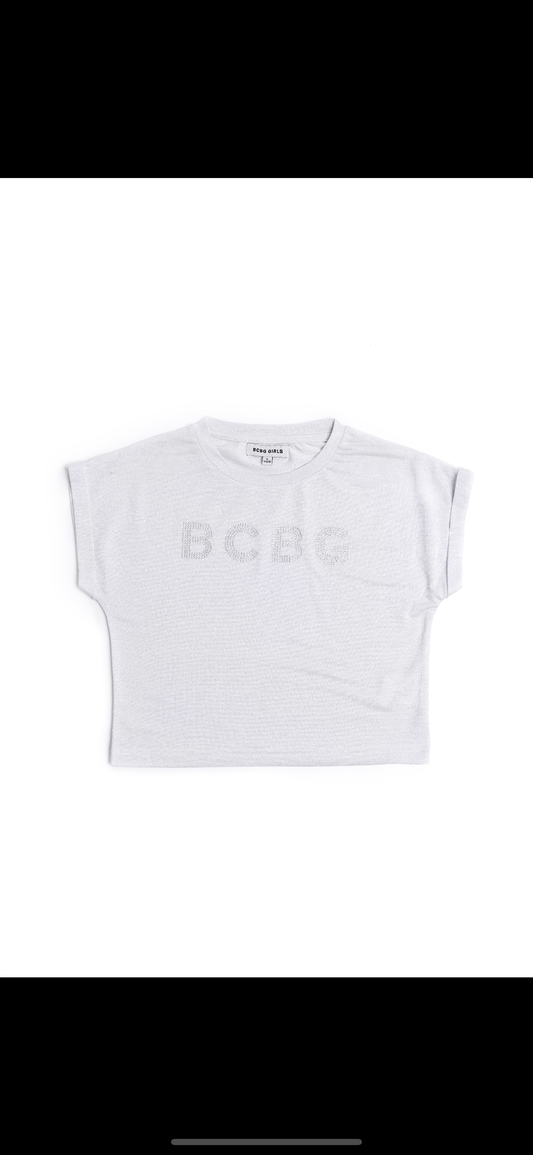 BCBG SILVER GLITER TEE SHIRT