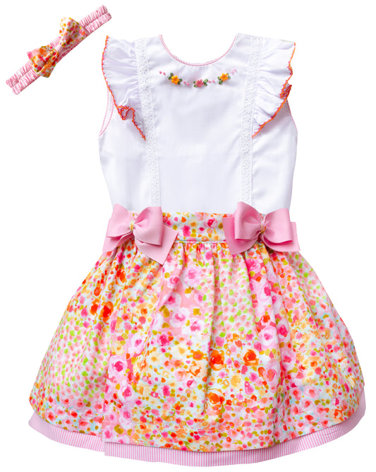 Pretty originals pink floral skirt set MC01377E