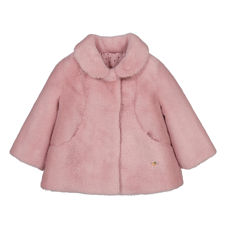 Mayoral faux fur coat crystal