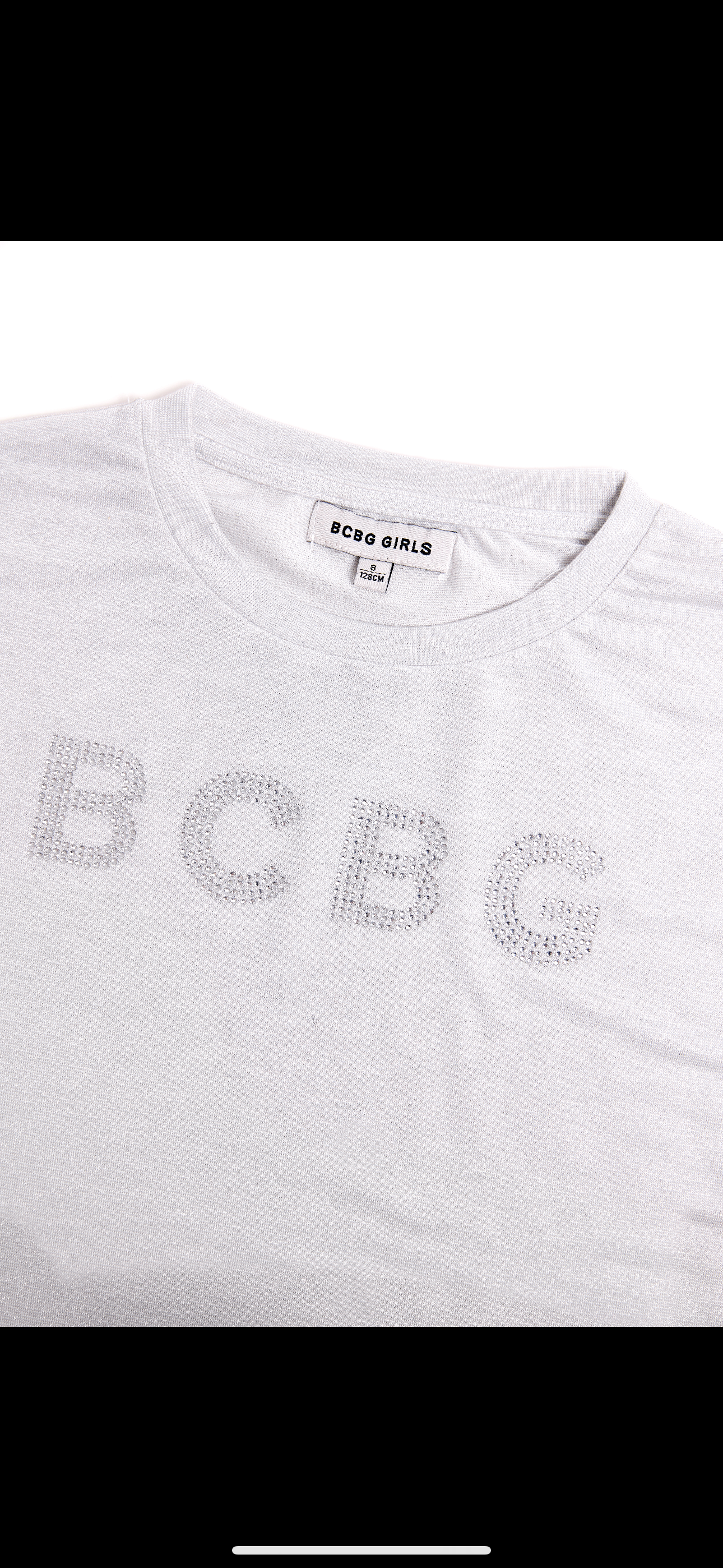 BCBG SILVER GLITER TEE SHIRT