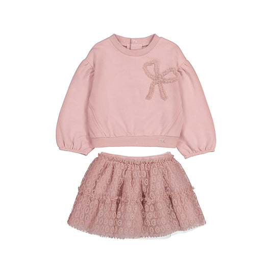 Mayoral bow jumper and skirt set Pre Order