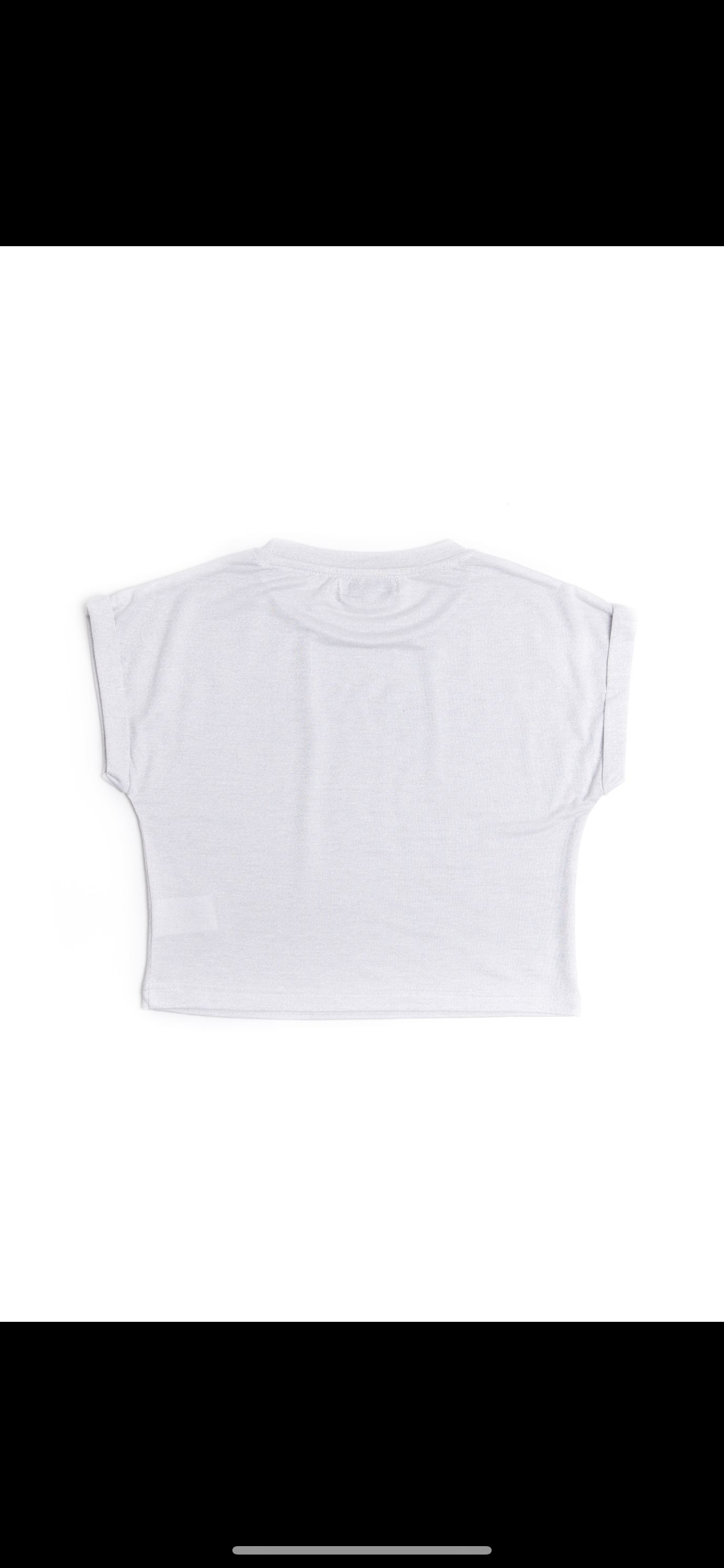 BCBG SILVER GLITER TEE SHIRT