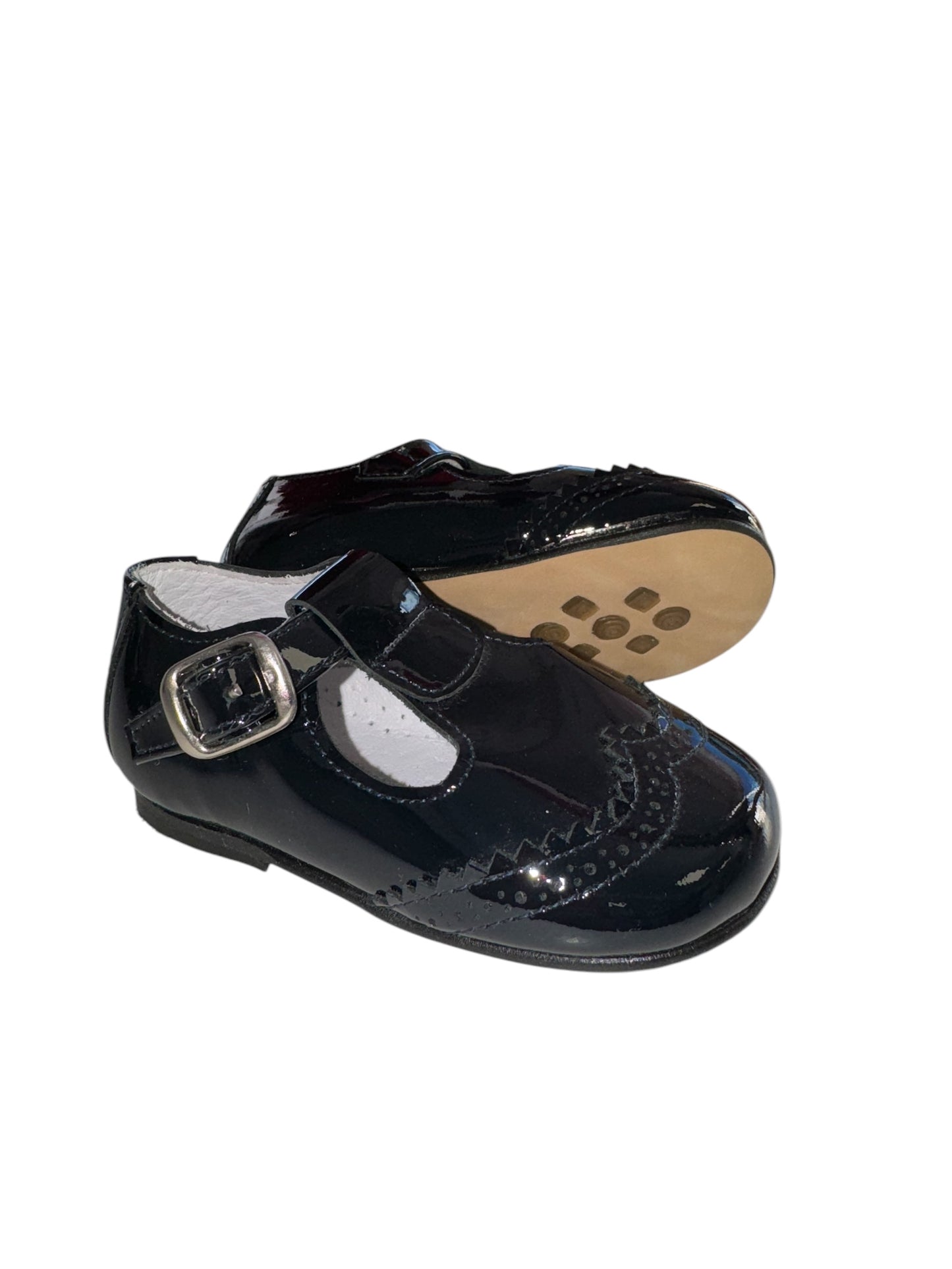 Pretty originals navy patent brogue shoes