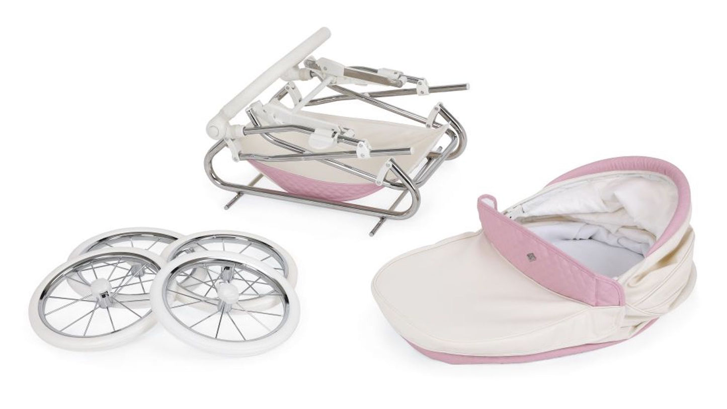 BEBECAR DOLLS PRAM - ICED PINK