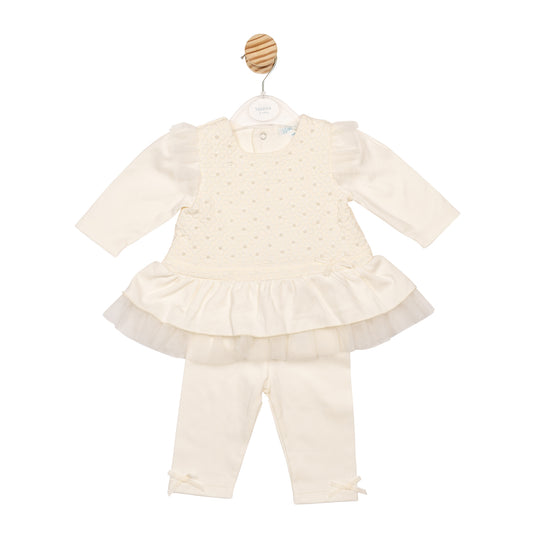 Mintini ivory and pearl leggings set