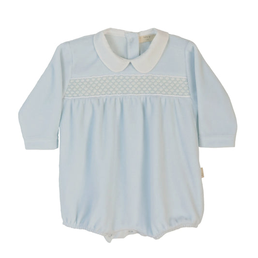 Baby GI VELOUR SMOCKED ROMPER