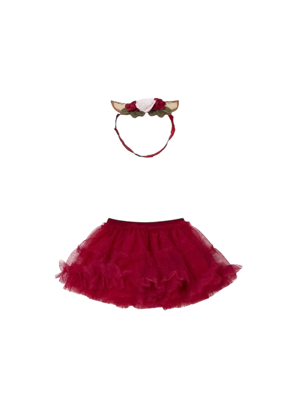 Mayoral top, skirt and reindeer headband