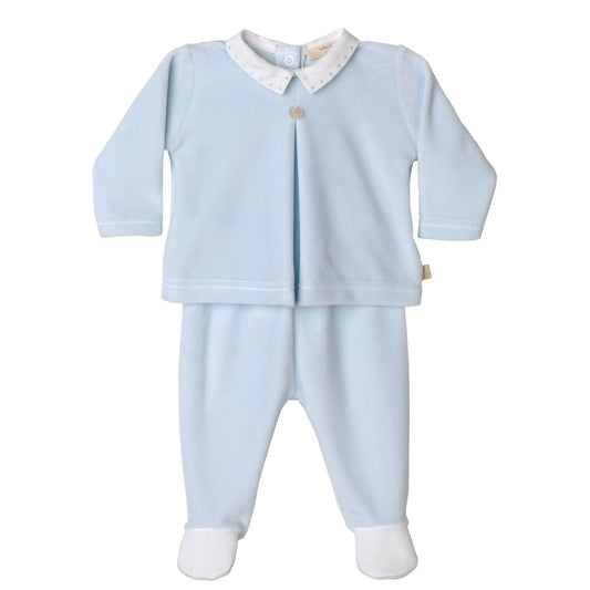 BABY GI BLUE VELOUR TWO PIECE SET